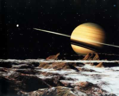 美国飞船“旅行者1号”掠过土星